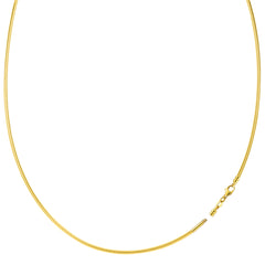 Runt Omega Chain Halsband med skruvlås i 14k gult guld fina designersmycken för män och kvinnor