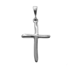 Sterling Silver Wavy Style Cross Pendant fina designersmycken för män och kvinnor