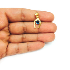 Sterling Silver 18k Gold Overlay Plated Horse Shoe Evil Eye Charm