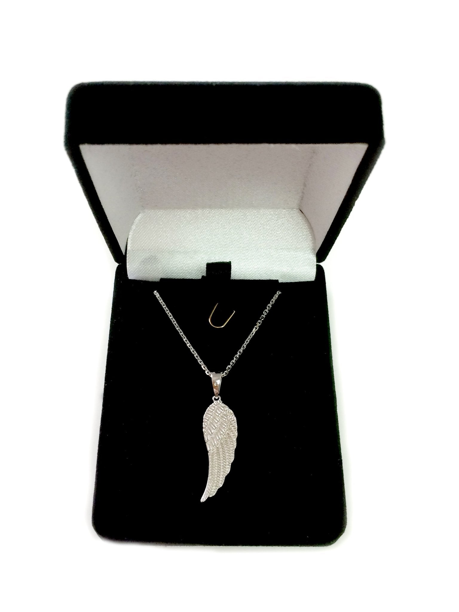 Sterling Silver Angel Wing Pendant Necklace, 18" - JewelryAffairs