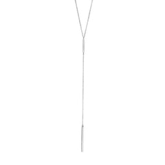 Sterling Silver Bar Charm Fancy Necklace, 18"