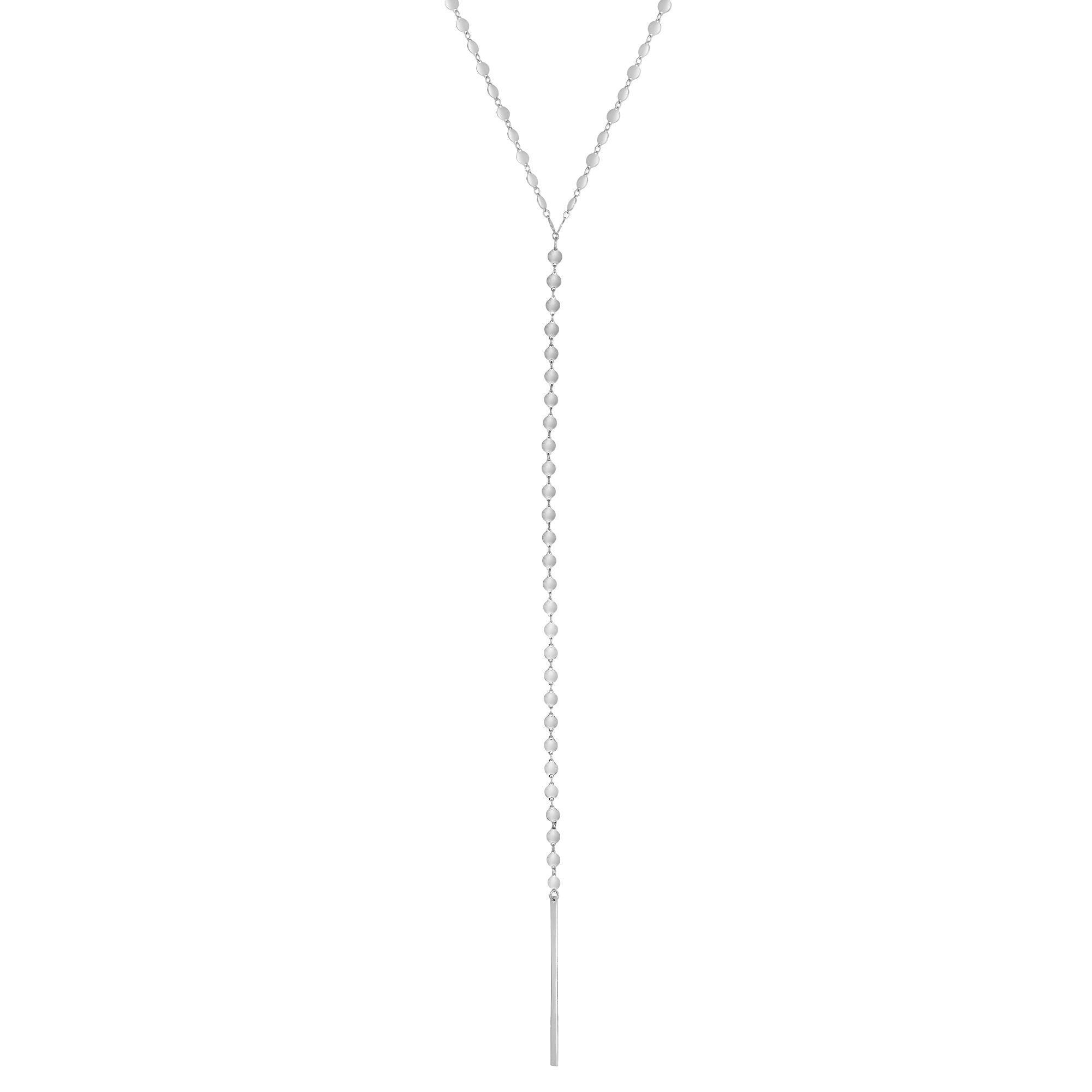 Sterling Silver Bar Charm Fancy Necklace, 24"