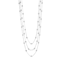 Sterling Silver Bead Charms Fancy Necklace, 18"