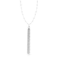 Sterling Silver Bead Charms Fancy Necklace, 24"