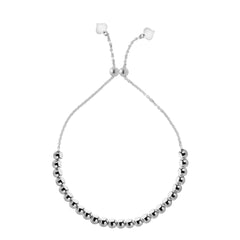 Sterling Silver Beads Adjustable Bolo Friendship Bracelet , 9.25"