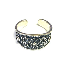 Sterling Silver Byzantine Adjustable Band Ring - JewelryAffairs