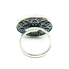 Sterling Silver Byzantine Style Round Disc Ring - JewelryAffairs