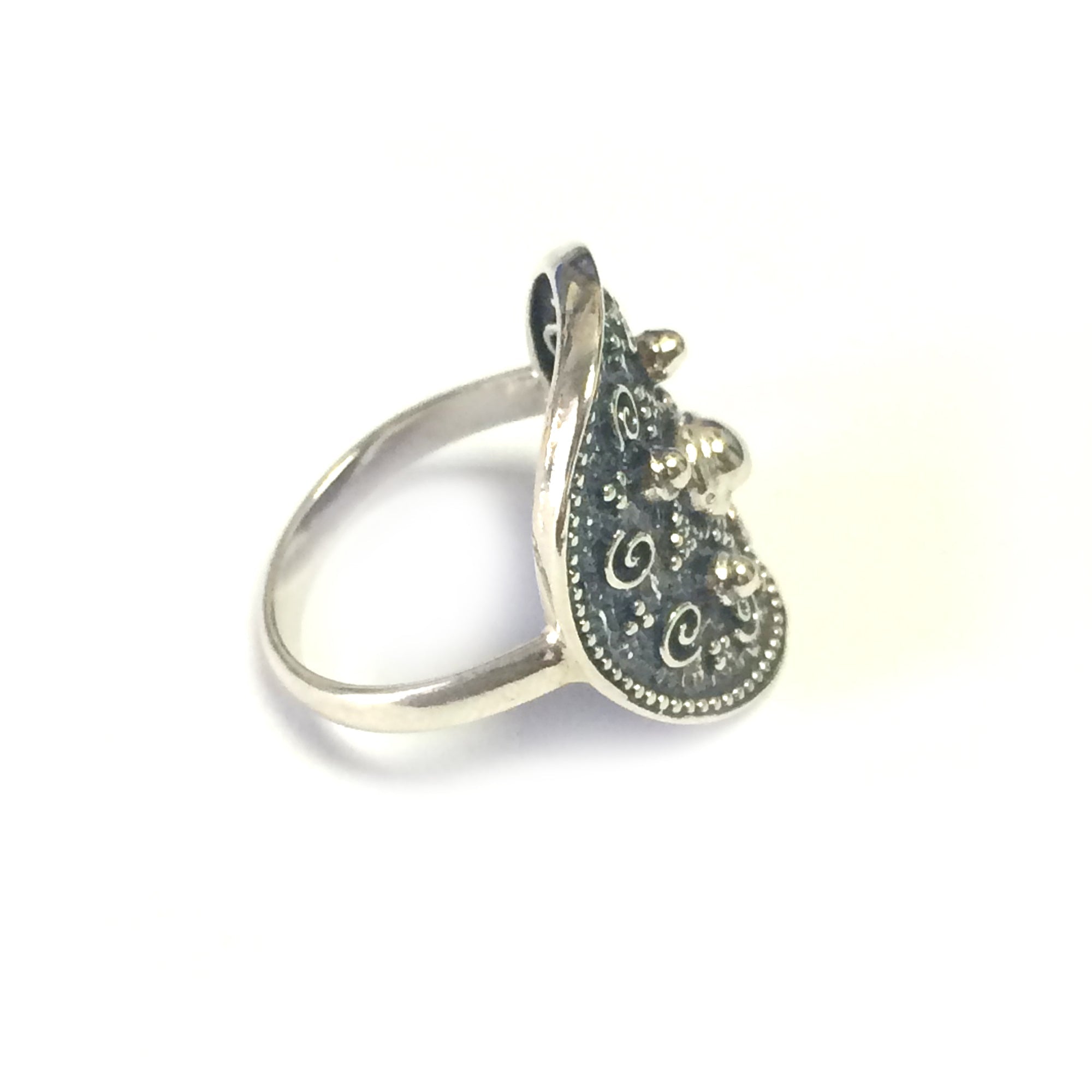 Sterling Silver Byzantine Style Round Ring - JewelryAffairs