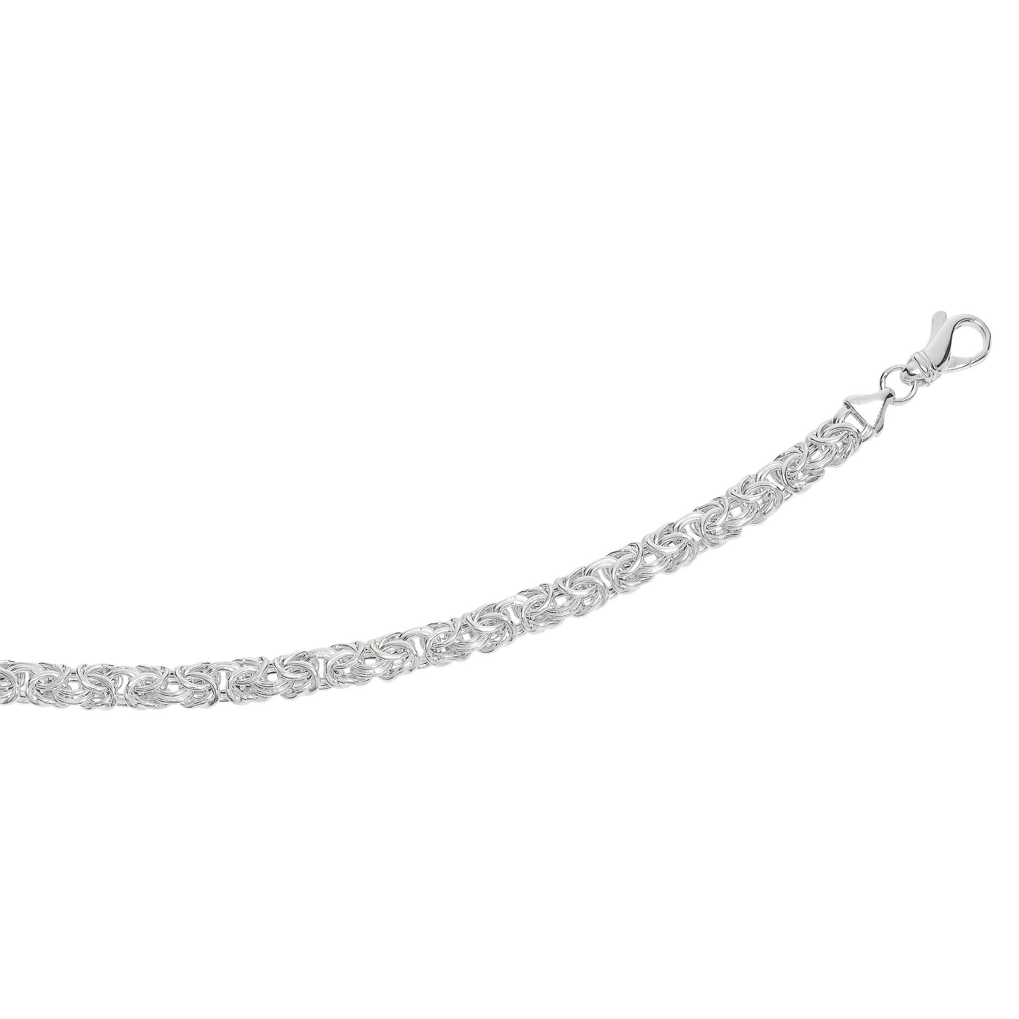Sterling Silver Byzantine Style Women's Bracelet, 7.5" - JewelryAffairs