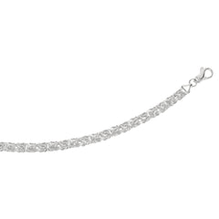 Sterling Silver Byzantine Style Women's Bracelet, 7.5" - JewelryAffairs