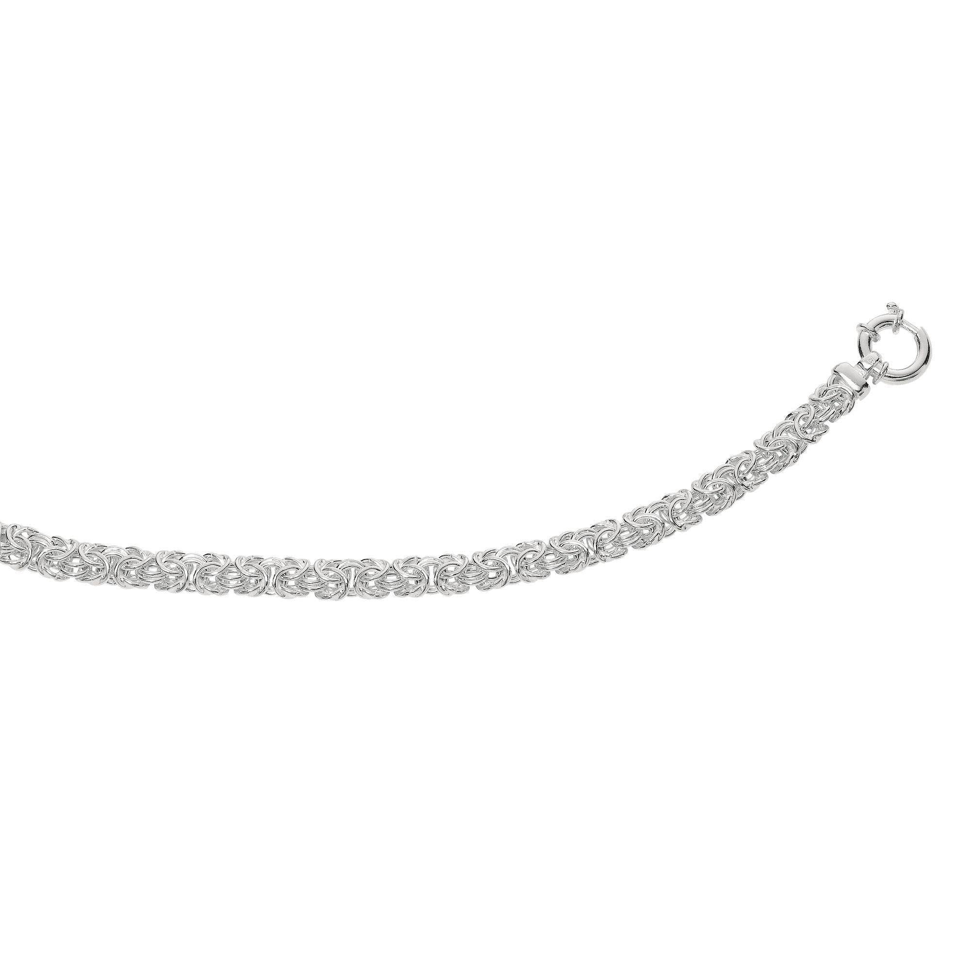 Sterling Silver Byzantine Style Women's Bracelet, 7.75" - JewelryAffairs