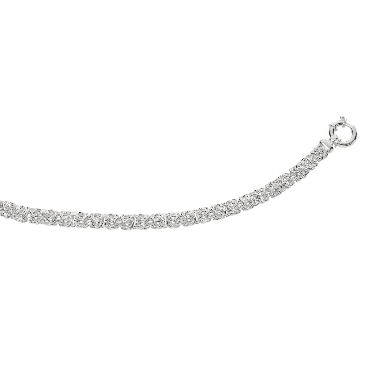 Sterling Silver Byzantine Style Women's Bracelet, 7.75" - JewelryAffairs