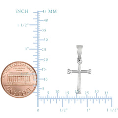 Sterling Silver Cross Pendant, 13 x 20 mm - JewelryAffairs