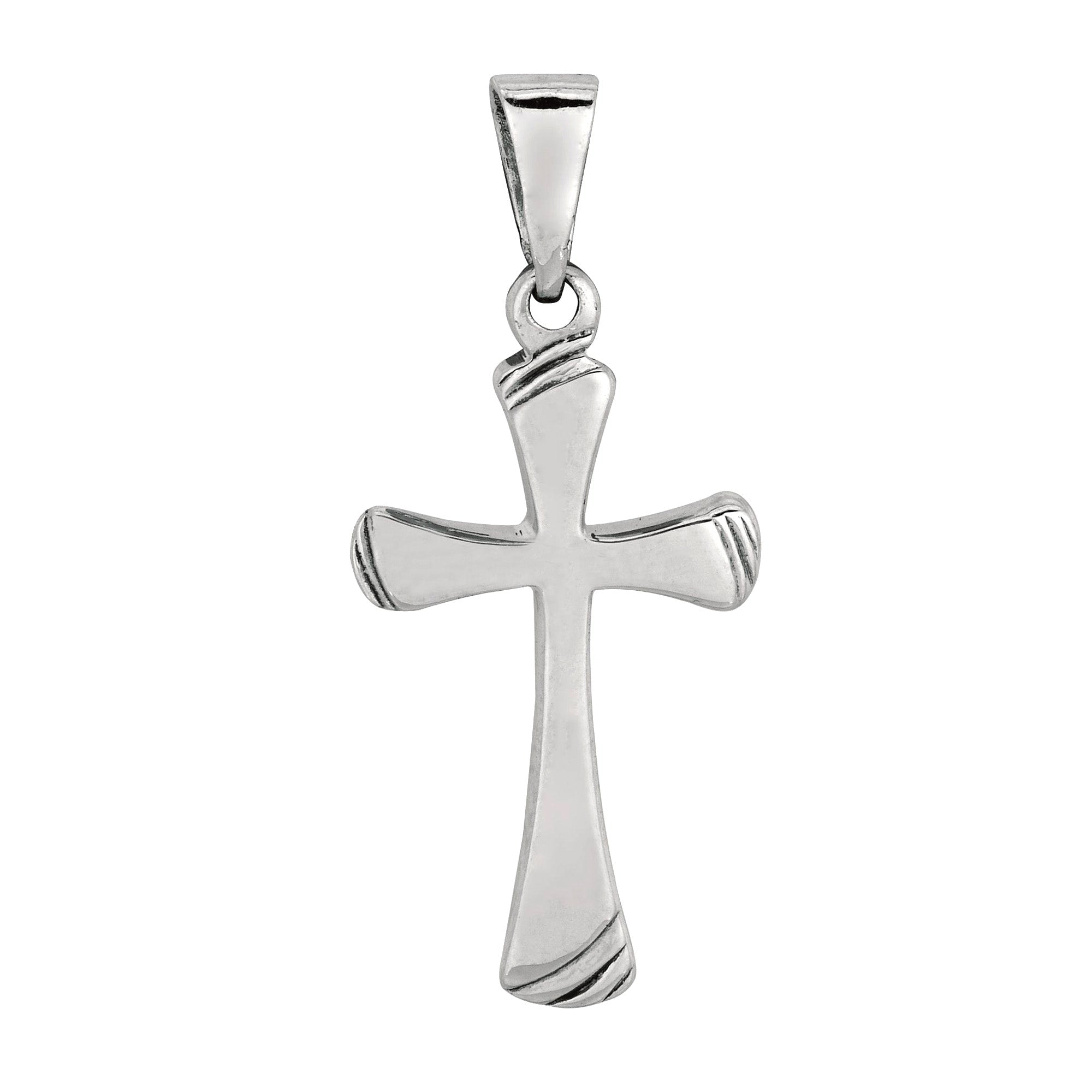 Sterling Silver Cross Pendant, 14 x 24 mm - JewelryAffairs