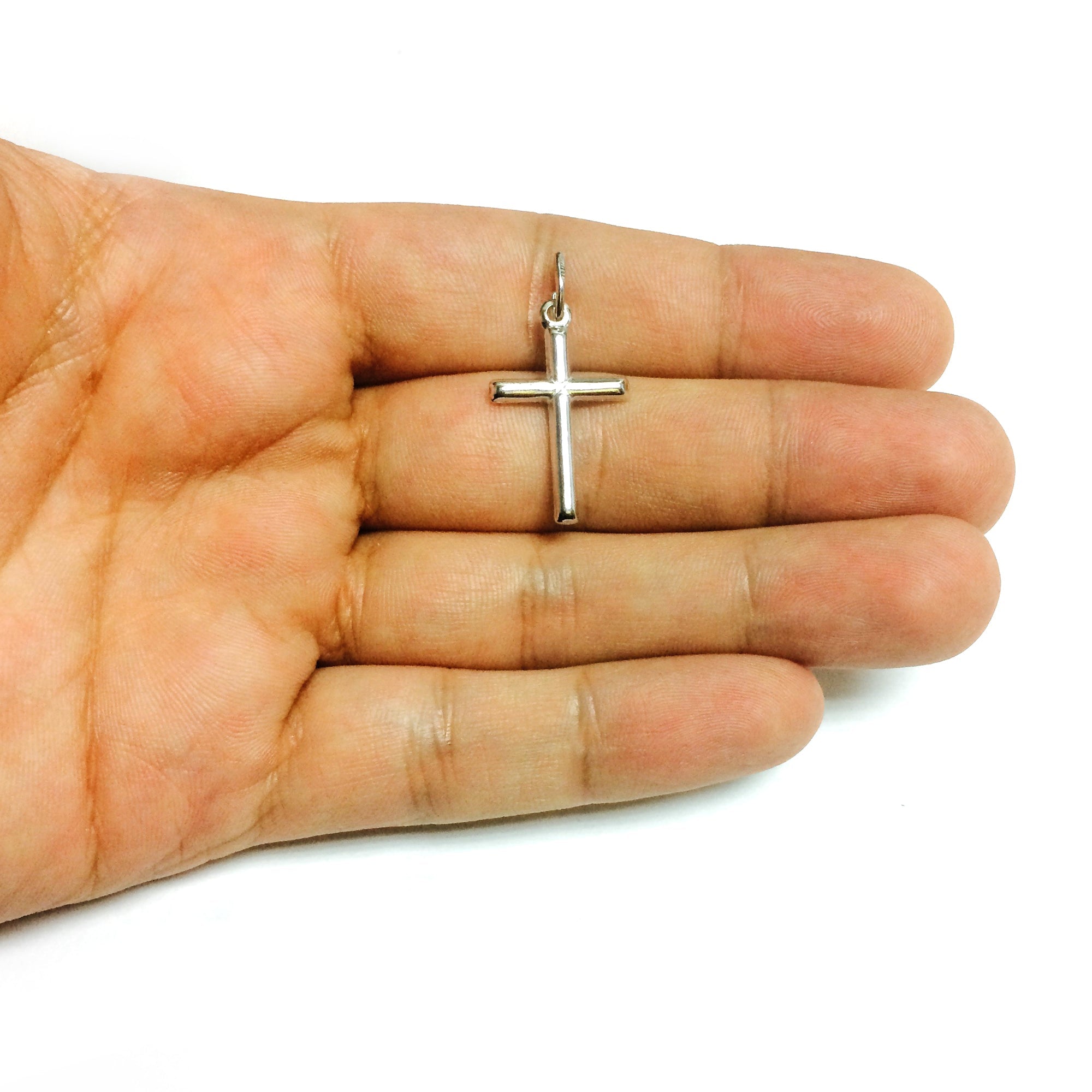 Sterling Silver Cross Pendant, 15 x 30 mm - JewelryAffairs