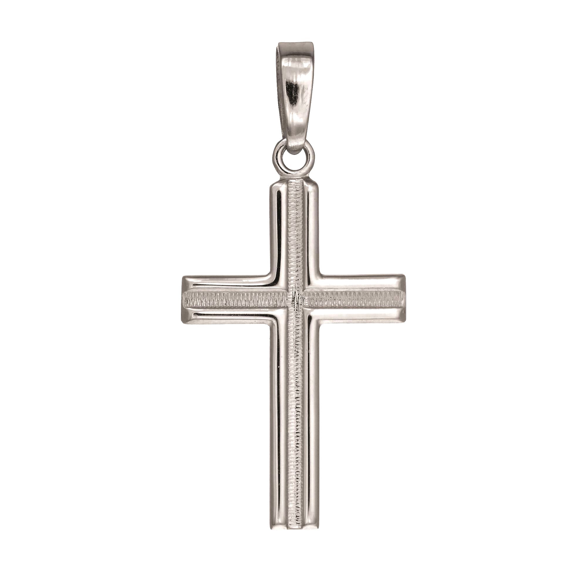Sterling Silver Cross Pendant, 16 x 35 mm - JewelryAffairs