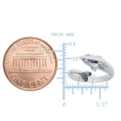 Sterling Silver Dolphin By Pass Style Adjustable Toe Ring - JewelryAffairs