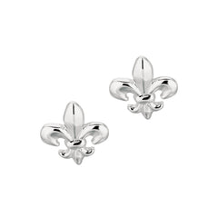 Sterling Silver Fleur De Lis Stud Earrings - JewelryAffairs