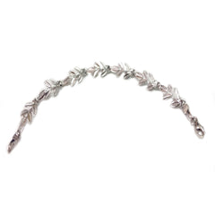Sterling Silver Greek Olive Leafs Bracelet, 7"