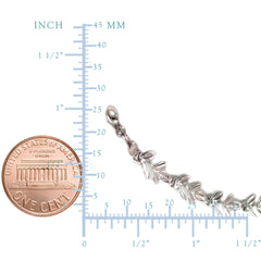 Sterling Silver Greek Olive Leafs Bracelet, 7"