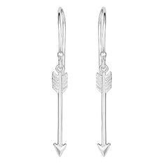 Sterling Silver Hanging Arrow Shape Drop Earrings
