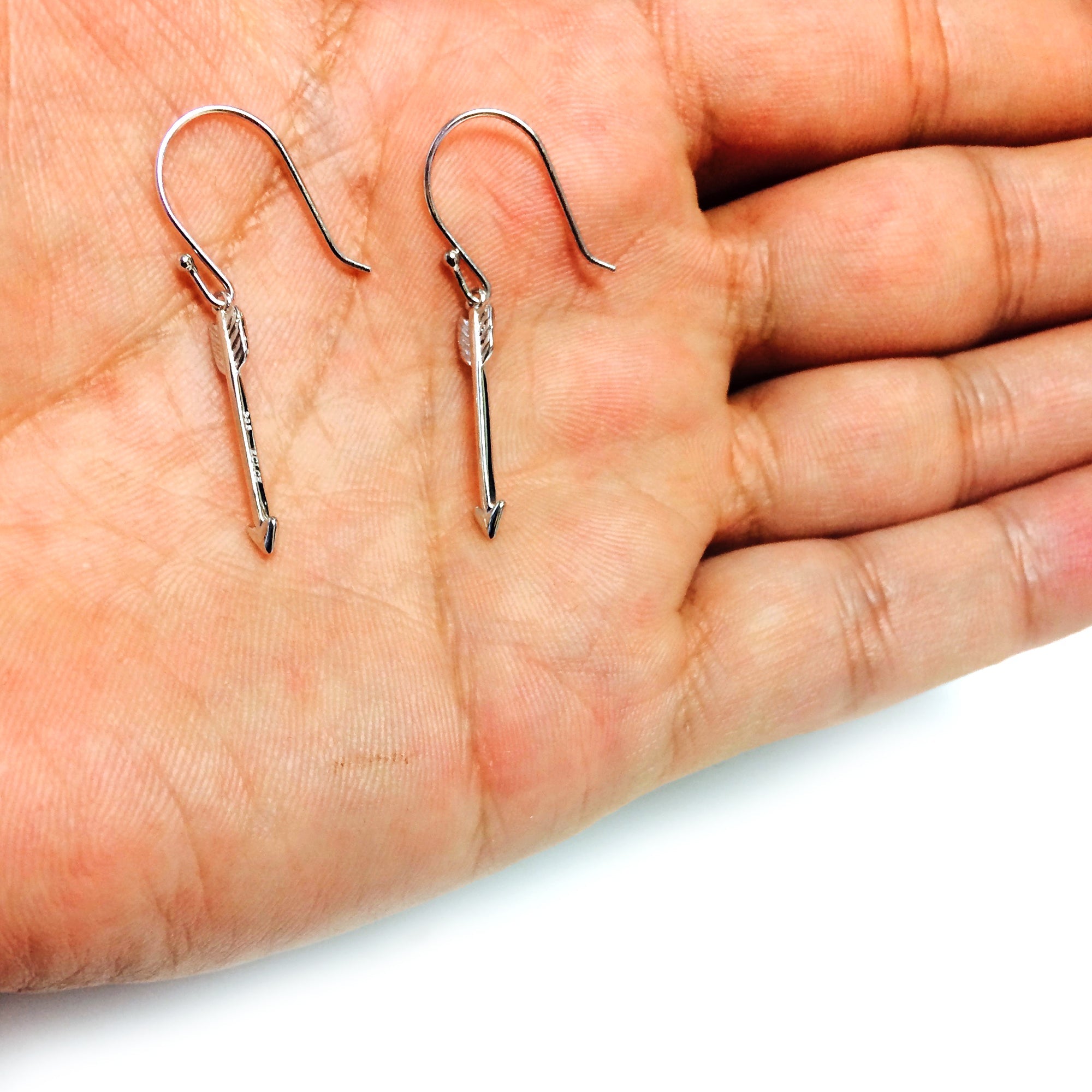 Sterling Silver Hanging Arrow Shape Drop Earrings