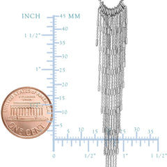 Sterling Silver Hanging Tassel Necklace, 17"