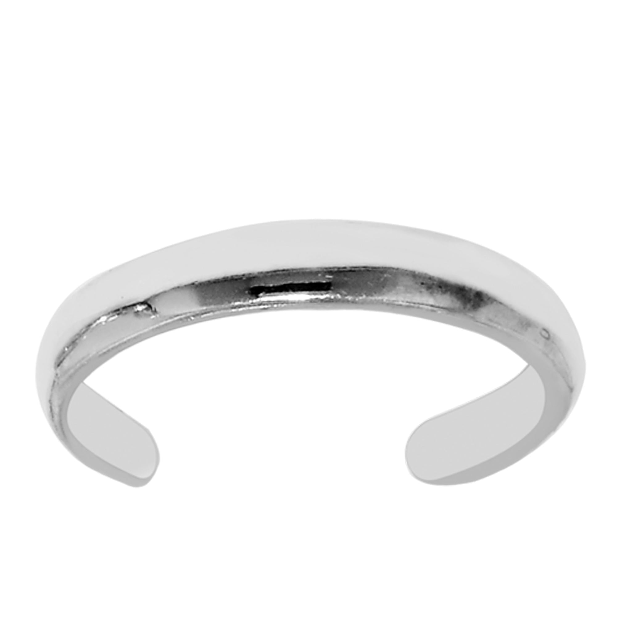 Sterling Silver High Polish Cuff Style Adjustable Toe Ring - JewelryAffairs