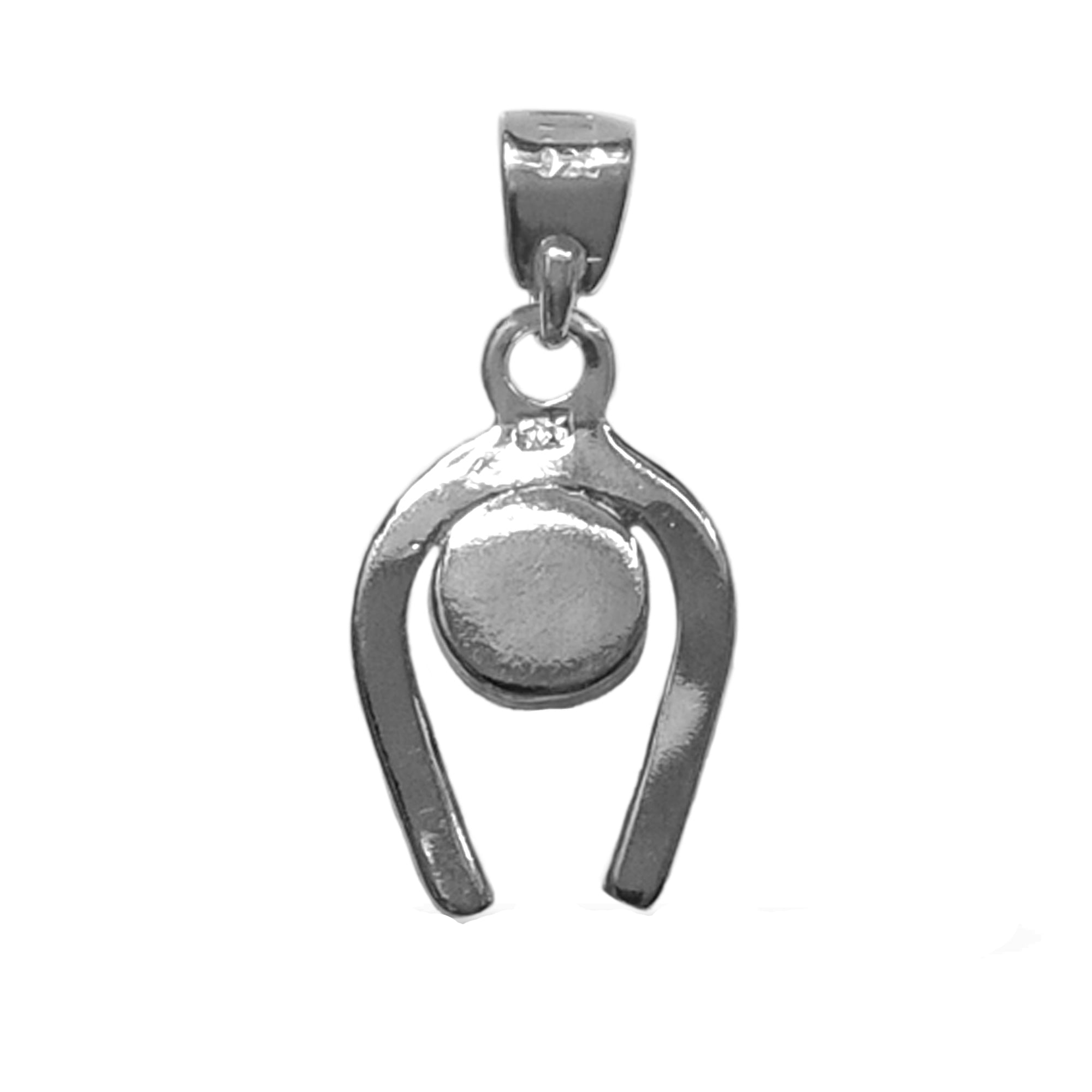 Sterling Silver Horse Shoe Evil Eye Pendant Charm