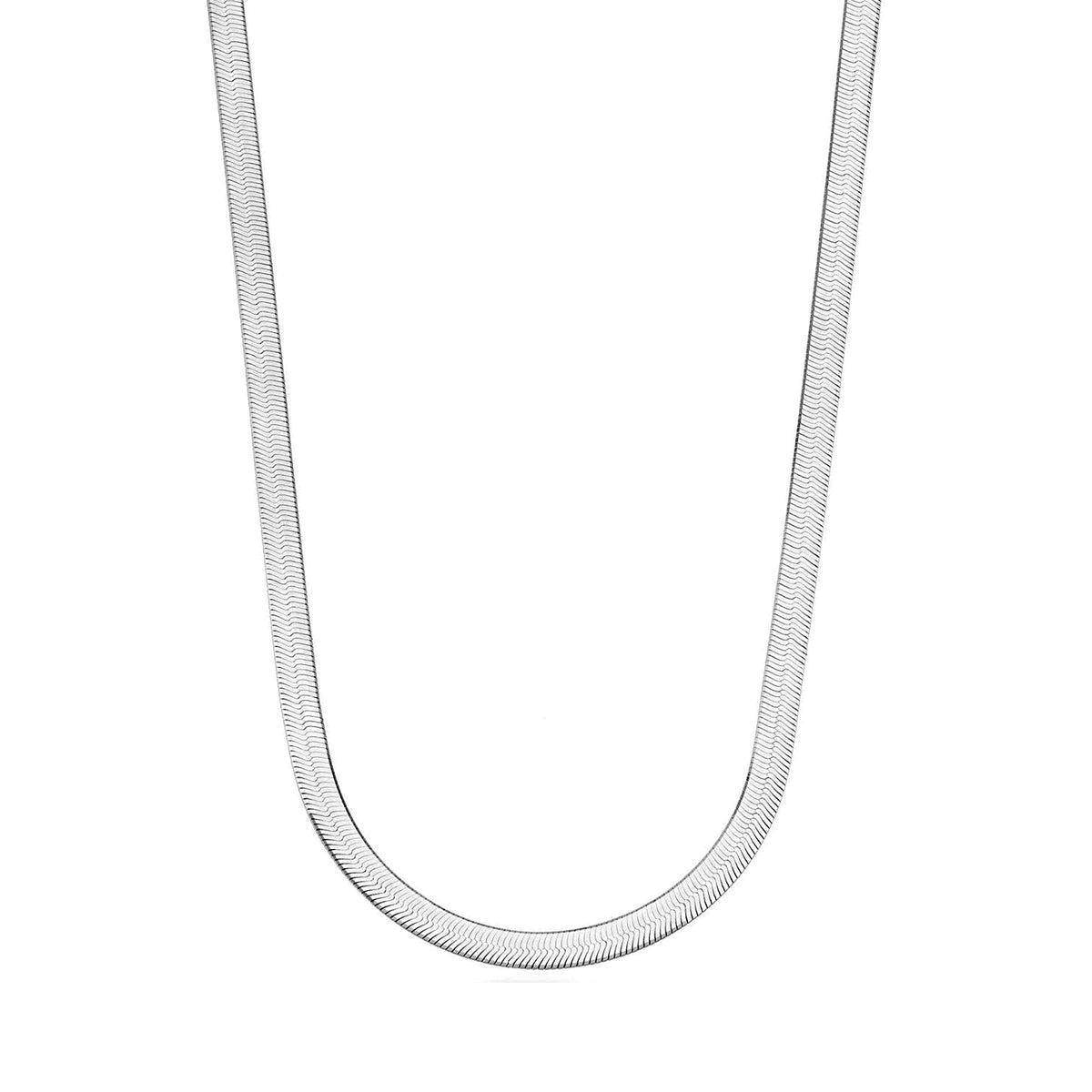 Sterling Silver Imperial Herringbone Chain Necklace, 4.5mm