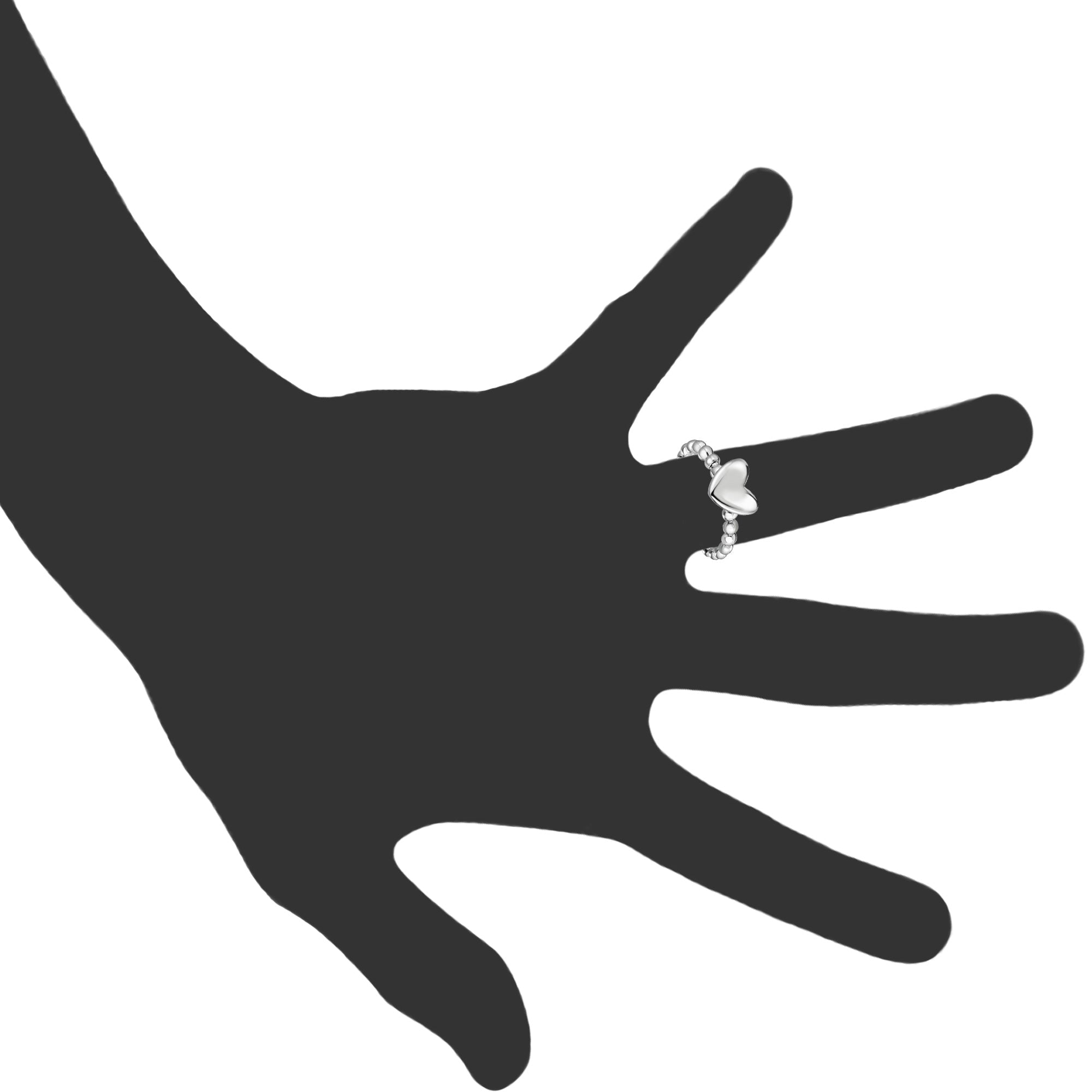 Sterling Silver Puffy Heart Ring, Size 7 - JewelryAffairs