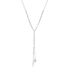 Sterling Silver Religious Cross Chain Necklace, 18"