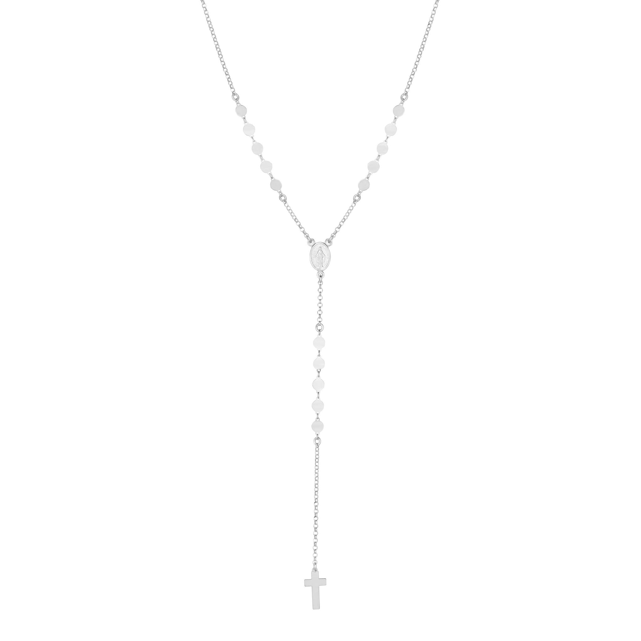 Sterling Silver Religious Cross Chain Necklace, 24"