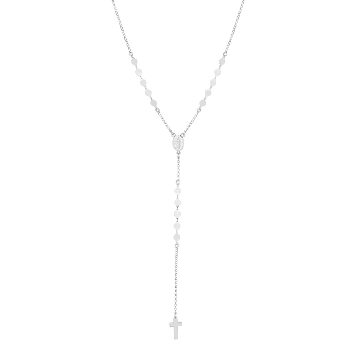 Sterling Silver Religious Cross Chain Necklace, 24"
