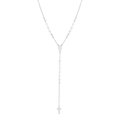 Sterling Silver Religious Cross Chain Necklace, 24"