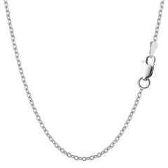 Sterling Silver Rhodium Plated Cable Chain Necklace, 1.9mm - JewelryAffairs