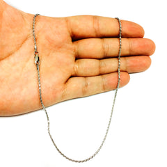 Sterling Silver Rhodium Plated Spiga Chain Necklace, 1,5mm - JewelryAffairs