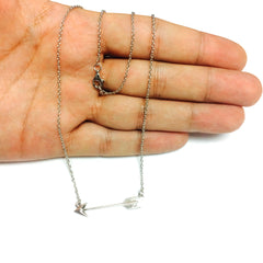 Sterling Silver Sideways Arrow Necklace, 18"