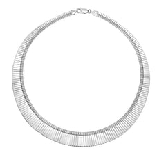 Sterling Silver Tear Drop Fancy Choker Necklace, 17"