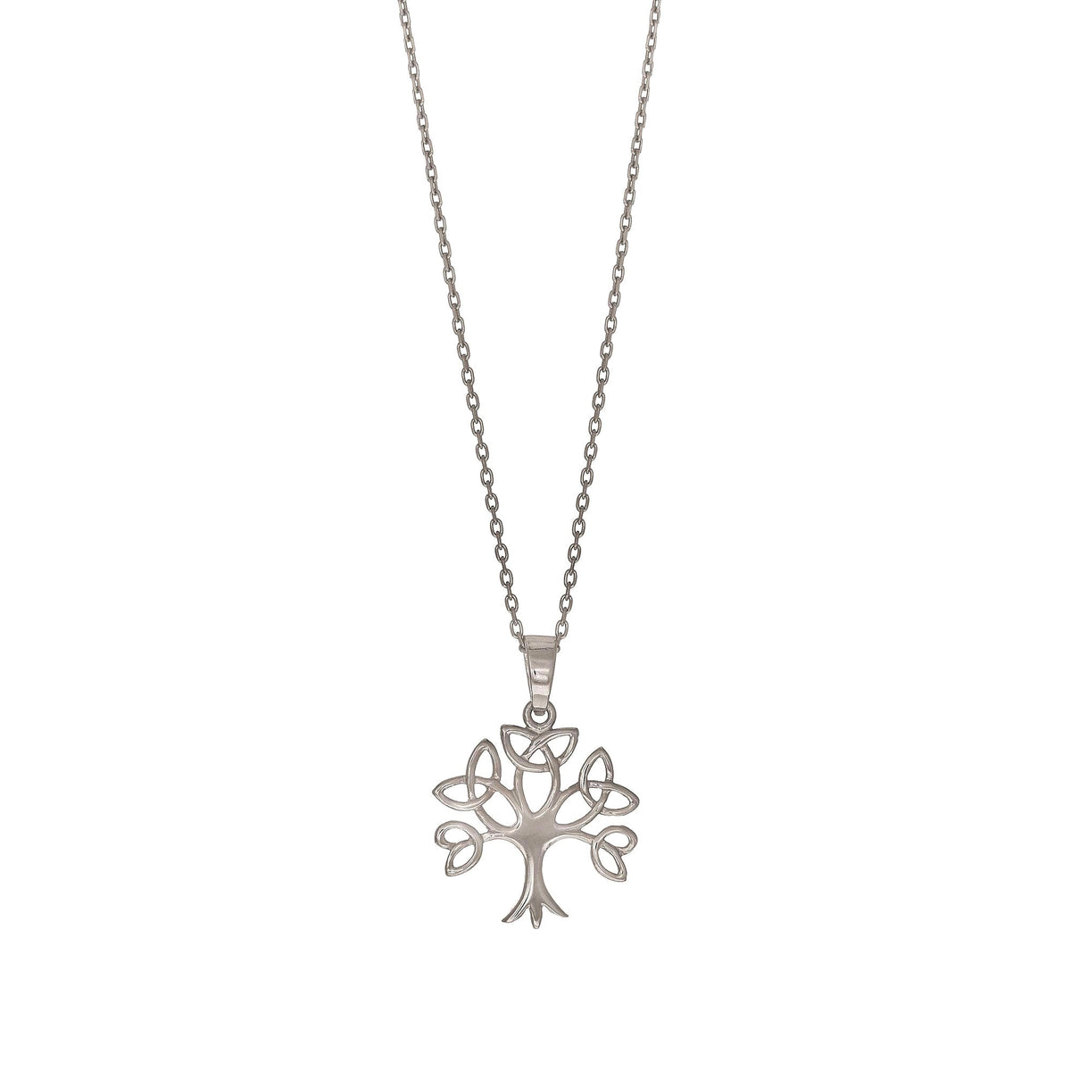Sterling Silver Tree Of Life Pendant Womens Necklace, 18"