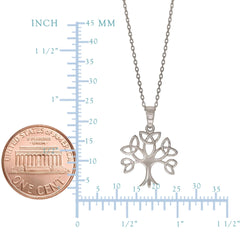 Sterling Silver Tree Of Life Pendant Womens Necklace, 18"