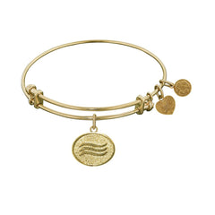 Stipple Finish Brass Air Angelica Bangle Bracelet, 7.25"