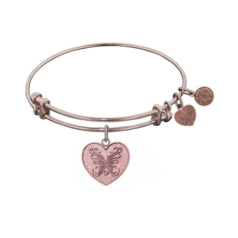 Stipple Finish Brass Angelica Heart Angelica Bracelet, 7.25"