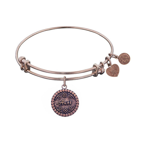 Stipple Finish Brass Aunt Angelica Bangle Bracelet, 7.25"
