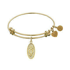 Stipple Finish Brass Cat Angelica Bangle Bracelet, 7.25"
