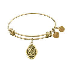Stipple Finish Brass Celtic Oval Knot Angelica Bangle Bracelet, 7.25"