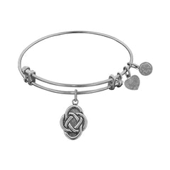 Stipple Finish Brass Celtic Oval Knot Angelica Bangle Bracelet, 7.25"