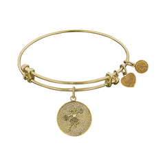 Stipple Finish Brass Cheerleader Angelica Bangle Bracelet, 7.25"