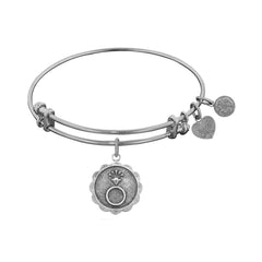 Stipple Finish Brass Engaged Angelica Bangle Bracelet, 7.25"