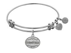Stipple Finish Brass Godmother Angelica Bangle Bracelet, 7.25"